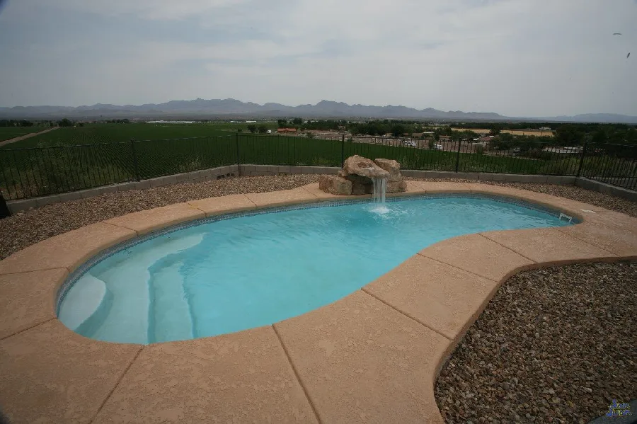 Catalina fiberglass pool installed in a backyard