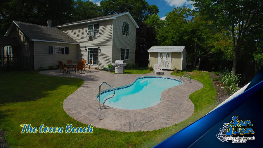 Cocoa Beach fiberglass pool installed in a backyard