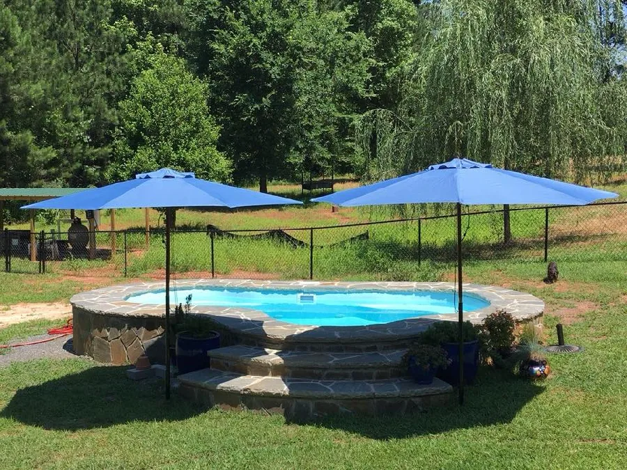 Crystal Springs fiberglass pool installed in a backyard