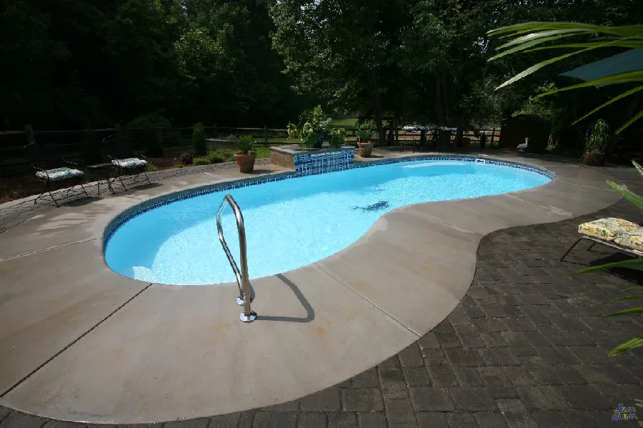 Manatee fiberglass pool installed in a backyard