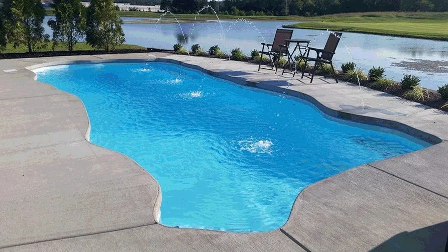 Costa Rica fiberglass pool installed in a backyard