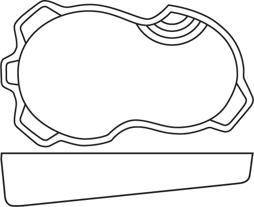 Grand Cayman fiberglass pool shell drawing (top and side views)