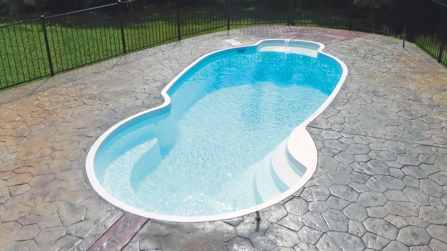 Fiberglass pool model installed by Hydro Pool & Spa
